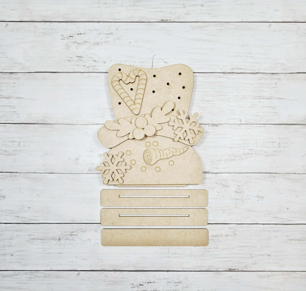 Sweet Winter Snowman Lighted Shelf Sitter DIY Kit