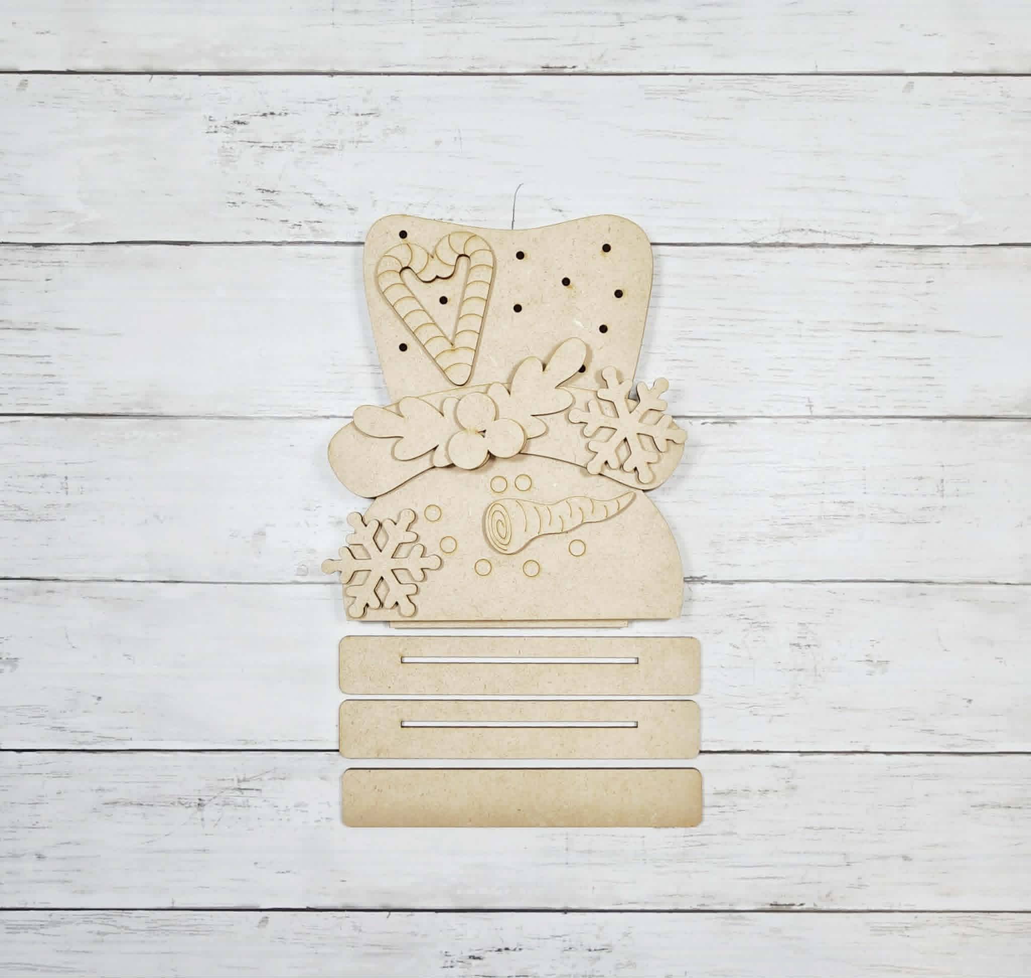 Sweet Winter Snowman Lighted Shelf Sitter DIY Kit