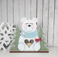 Polar Bear Tea Light Holder DIY Kit — Winter Scene with Cardinal