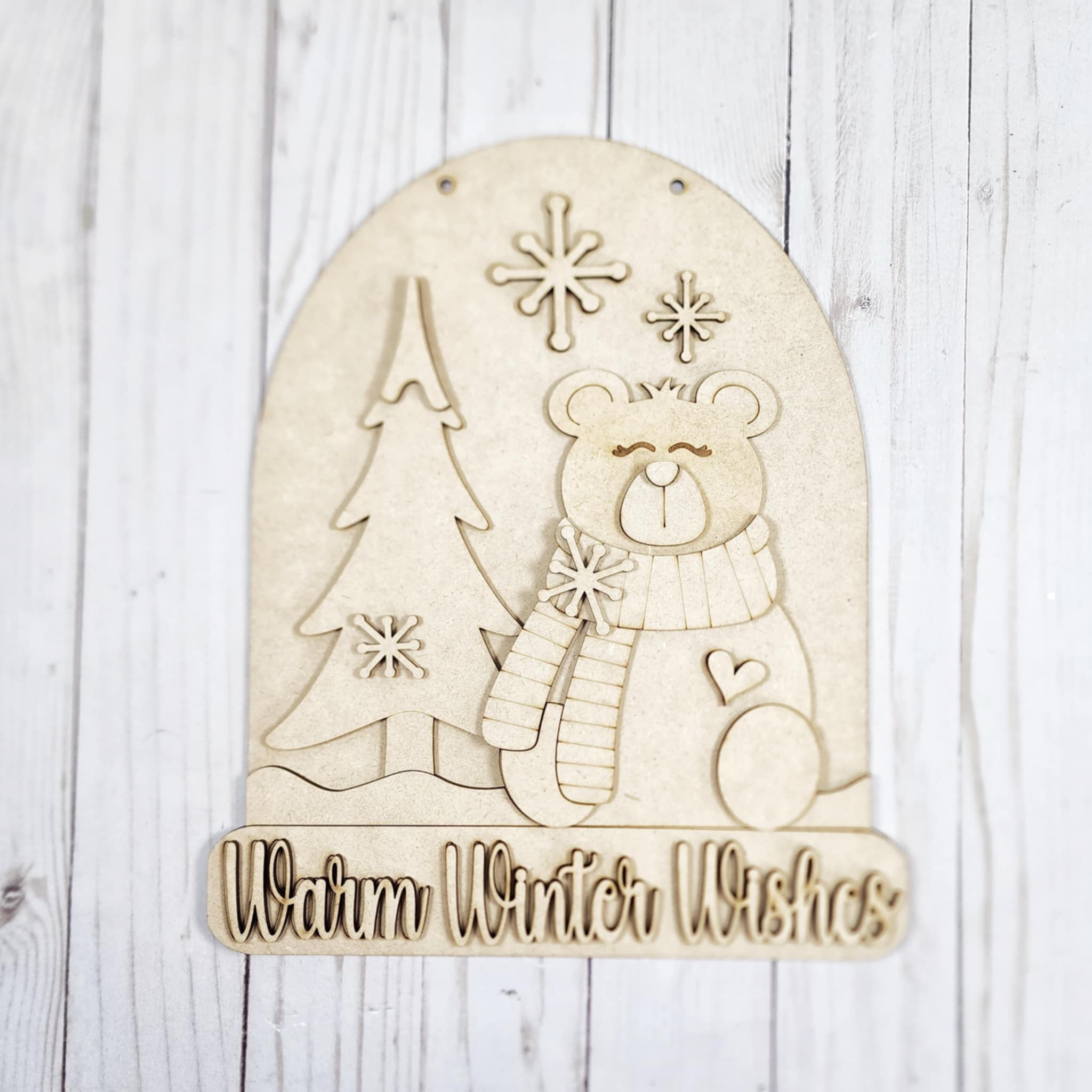 Warm Winter Wishes Polar Bear Door Hanger DIY Kit
