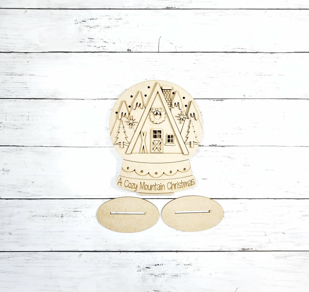 Ski Lodge Snow Globe Lighted Home Accent DIY Kit — A Cozy Mountain Christmas
