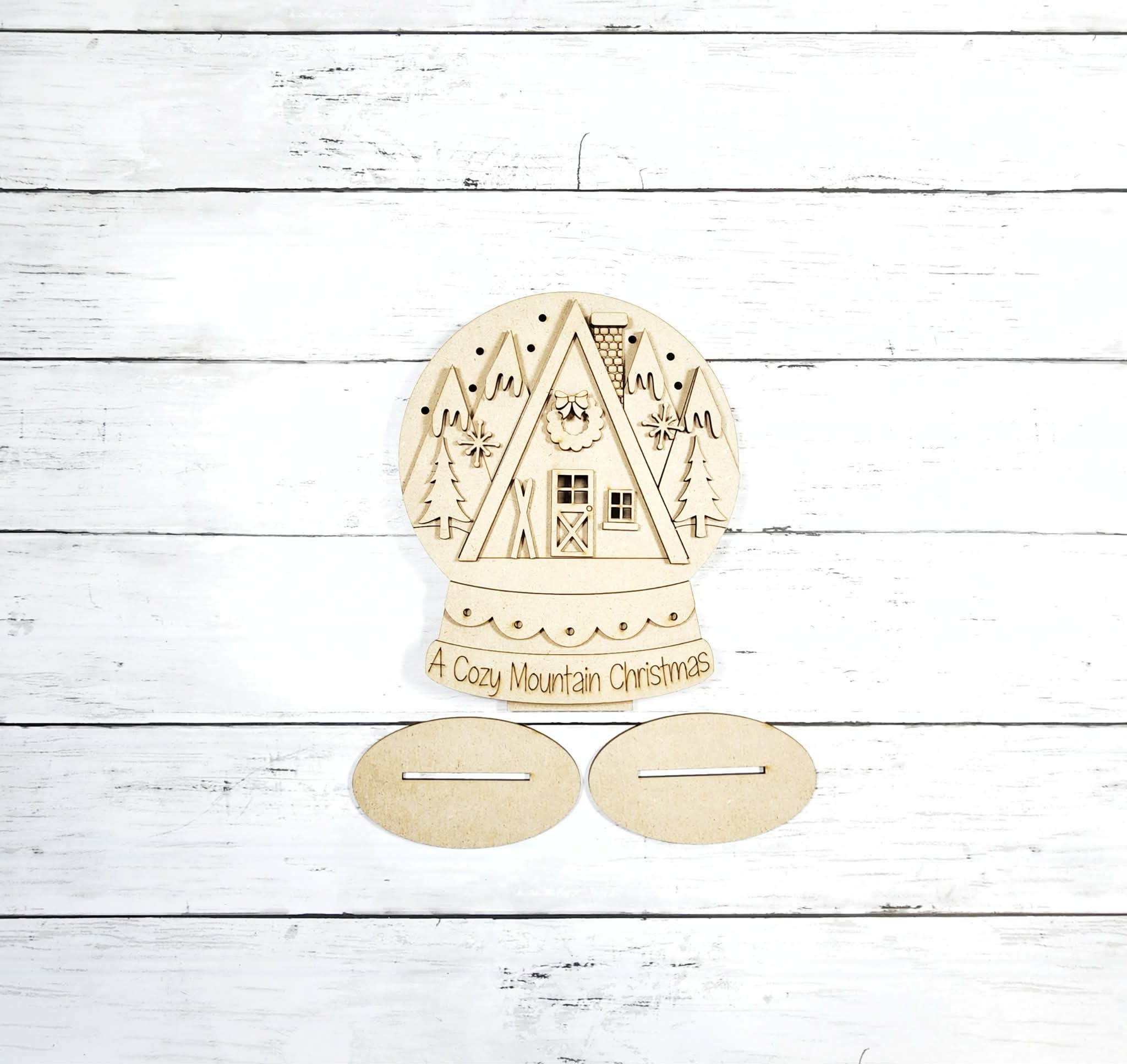 Ski Lodge Snow Globe Lighted Home Accent DIY Kit — A Cozy Mountain Christmas