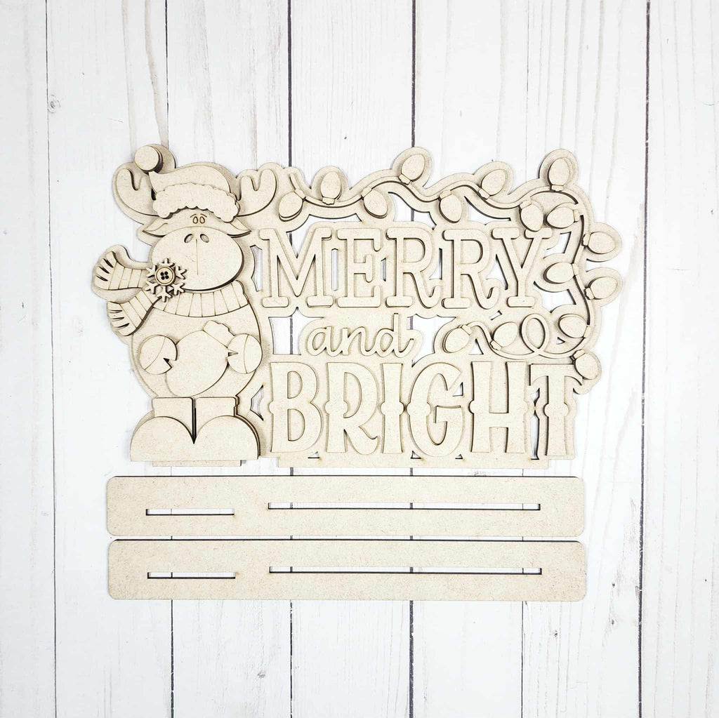 Merry and Bright Moose Word Art DIY Kit