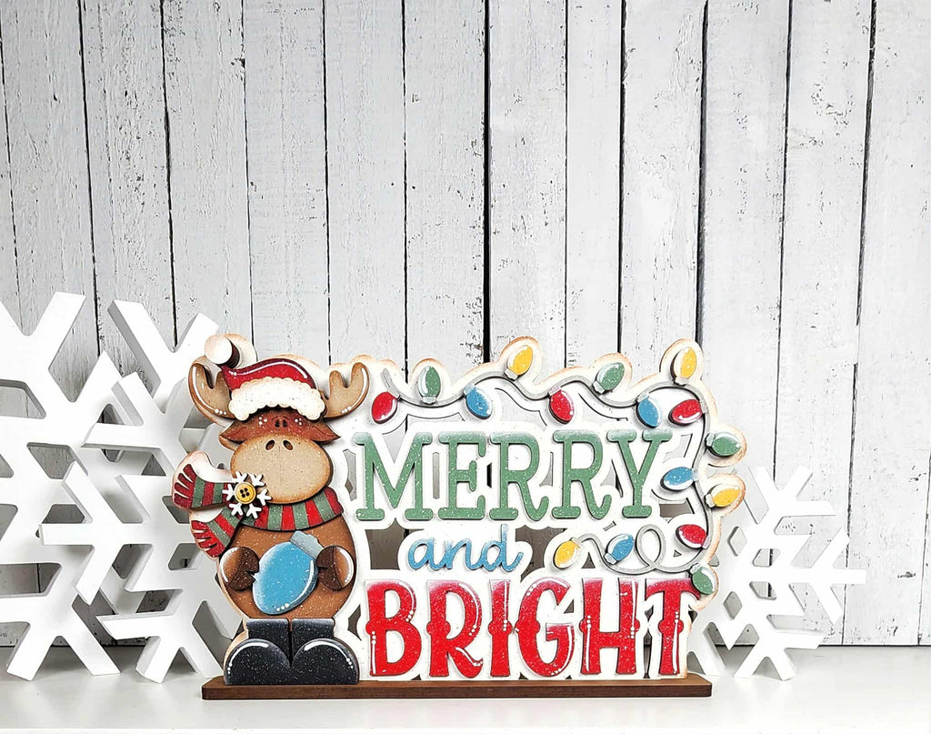 Merry and Bright Moose Word Art DIY Kit