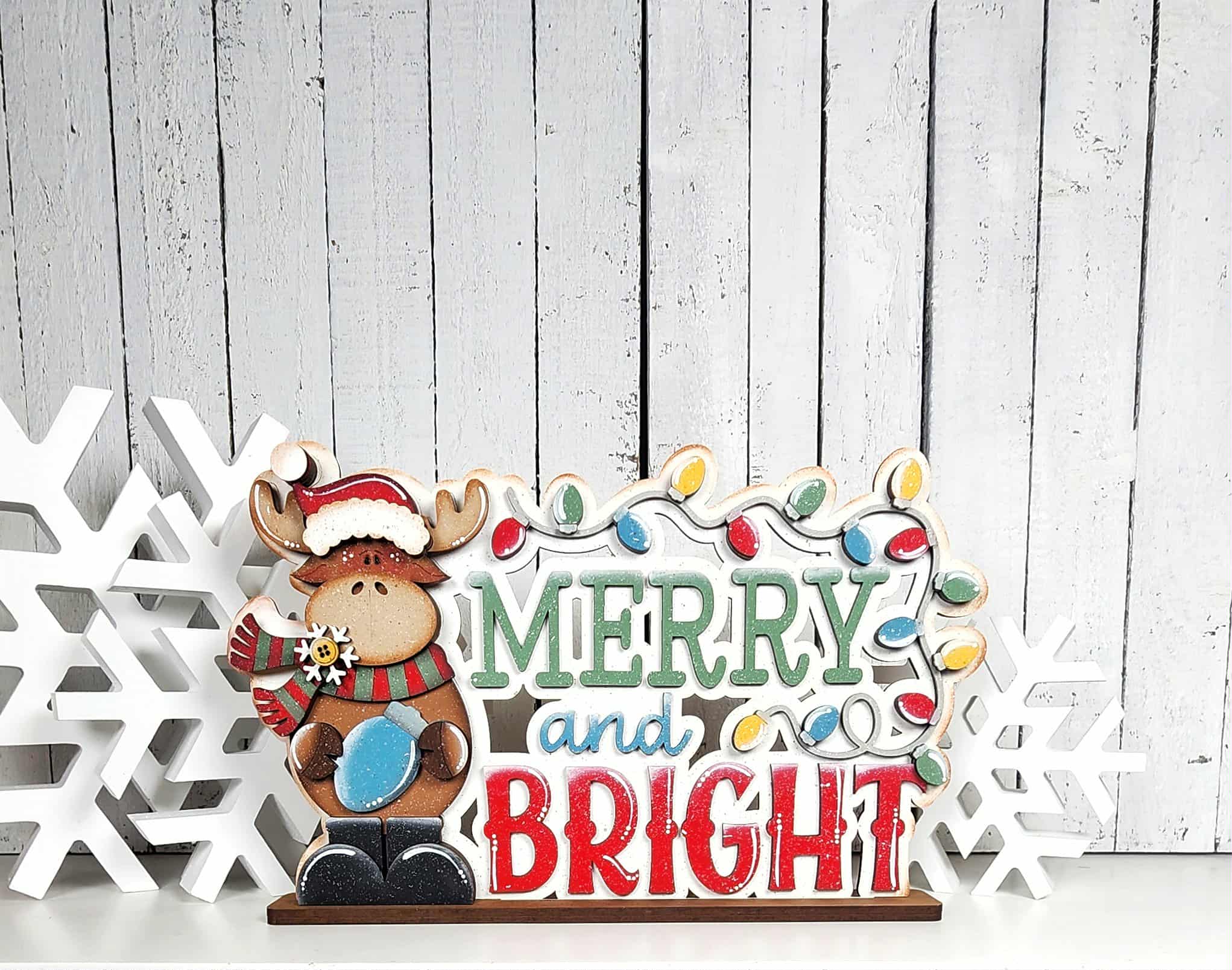 Merry and Bright Moose Word Art DIY Kit