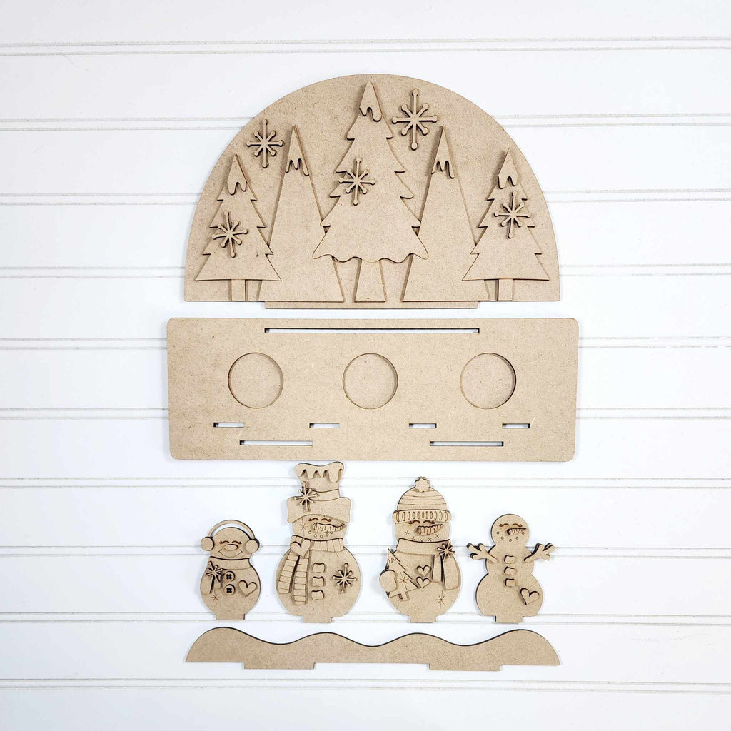 Wooden blanks for Snow Globe Tea Light mantle sitter