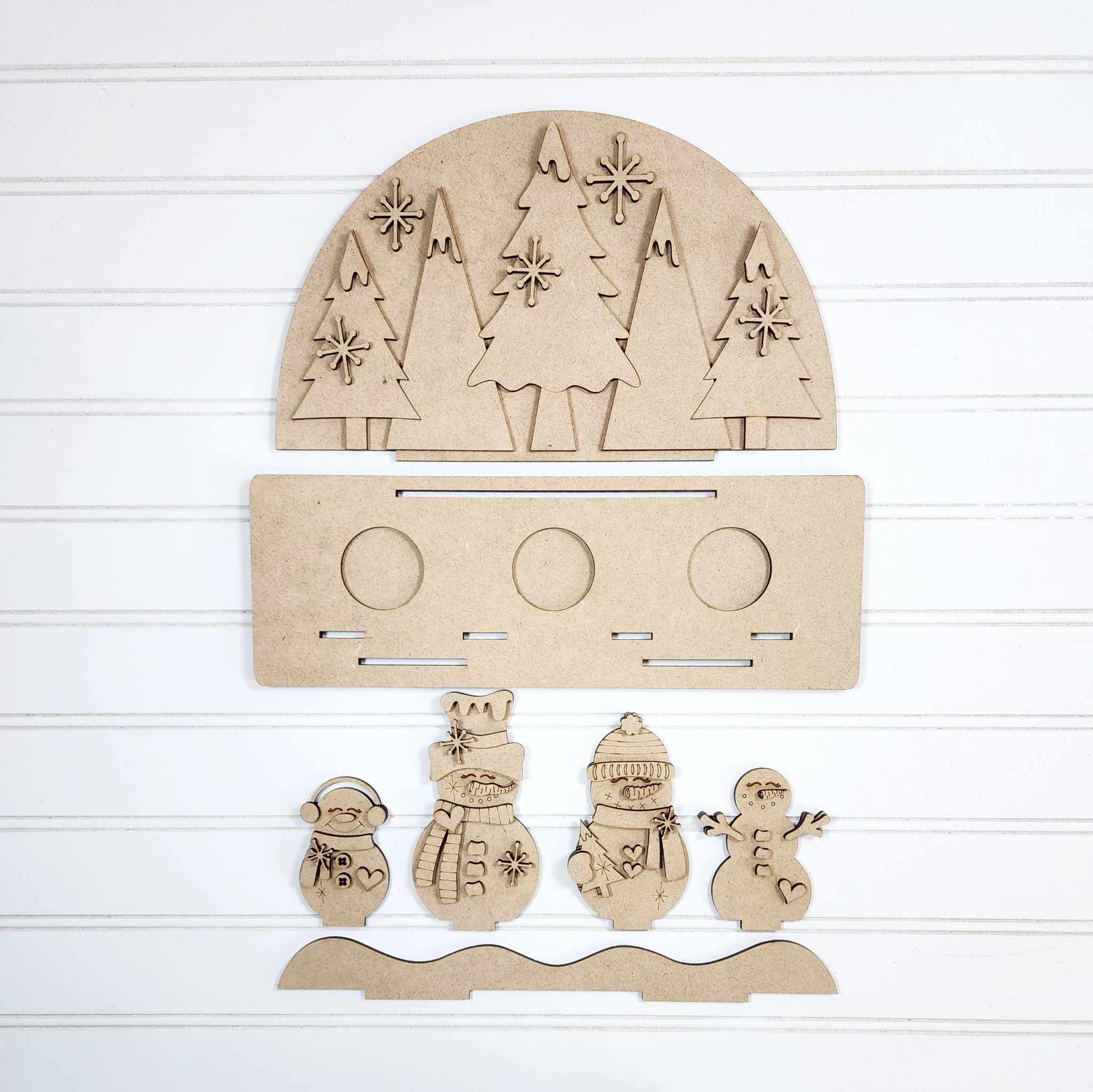 Wooden blanks for Snow Globe Tea Light mantle sitter