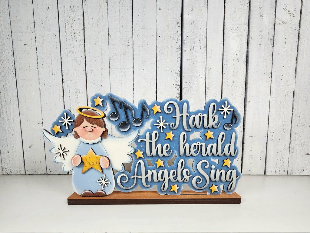 Hark the Herald Angels Sing Word Art DIY Kit — Angel Christmas Sign
