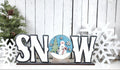 SNOW Word Art DIY Kit — Prim Snowman Scene