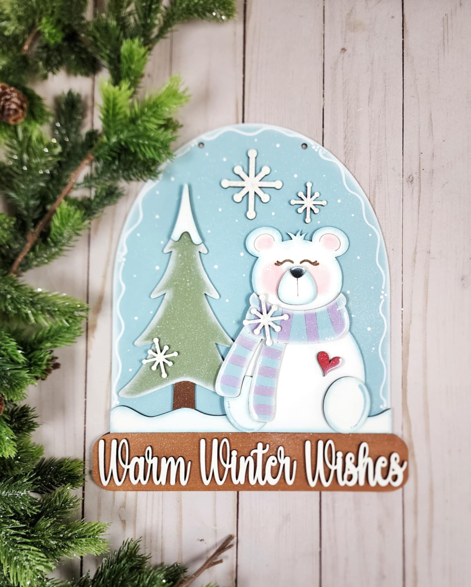 Warm Winter Wishes Polar Bear Door Hanger DIY Kit