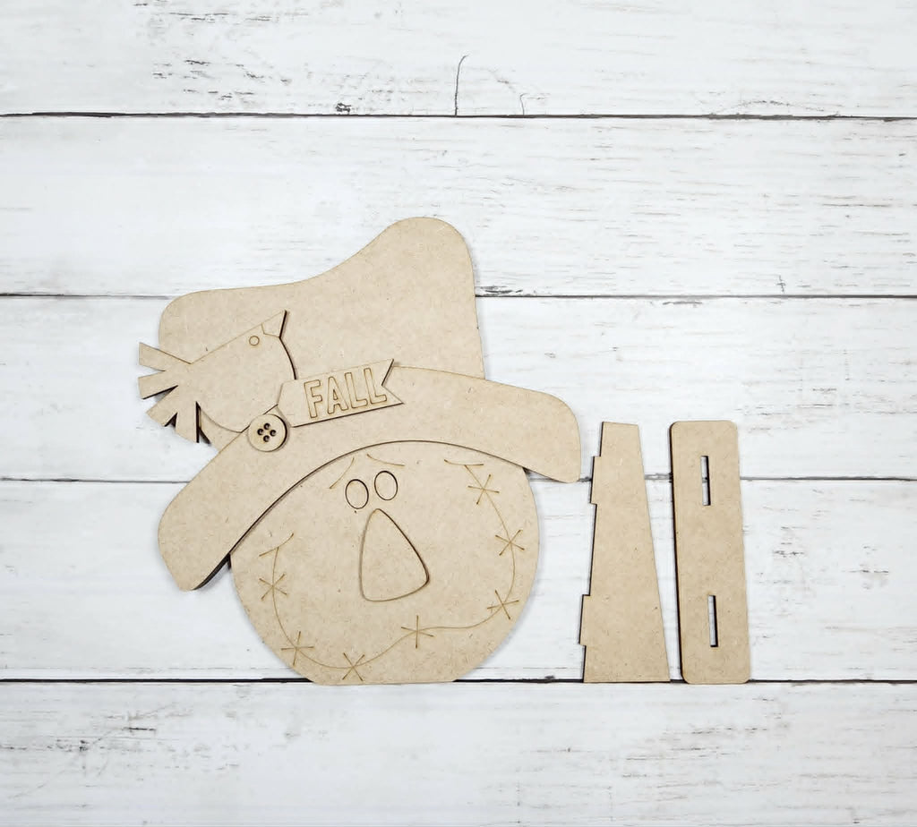 Fall Scarecrow Shelf Sitter DIY Kit — Scarecrow Head Fall Decor
