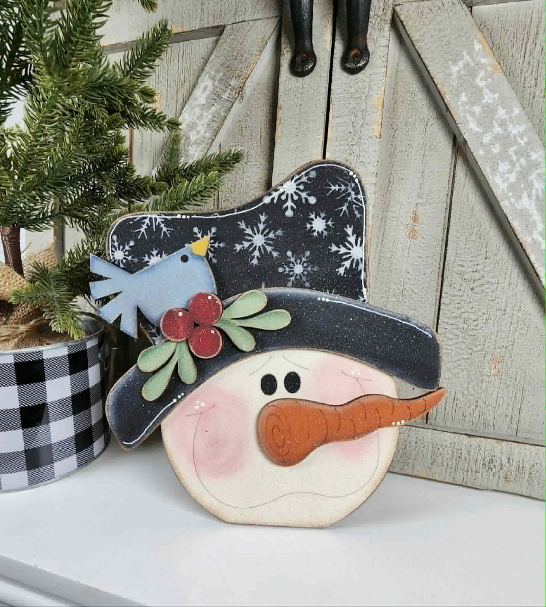 Frosty Snowman Head Shelf Sitter DIY Kit