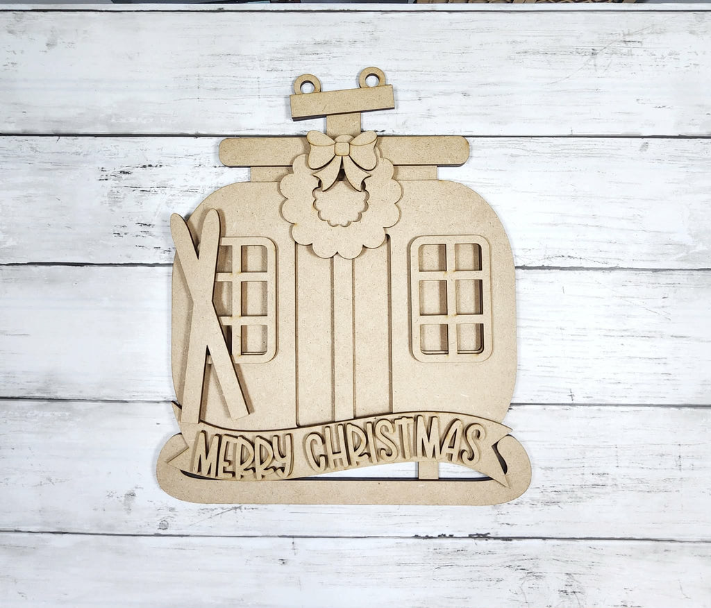 Ski Lodge Gondola Door Hanger DIY Kit — Merry Christmas Gondola