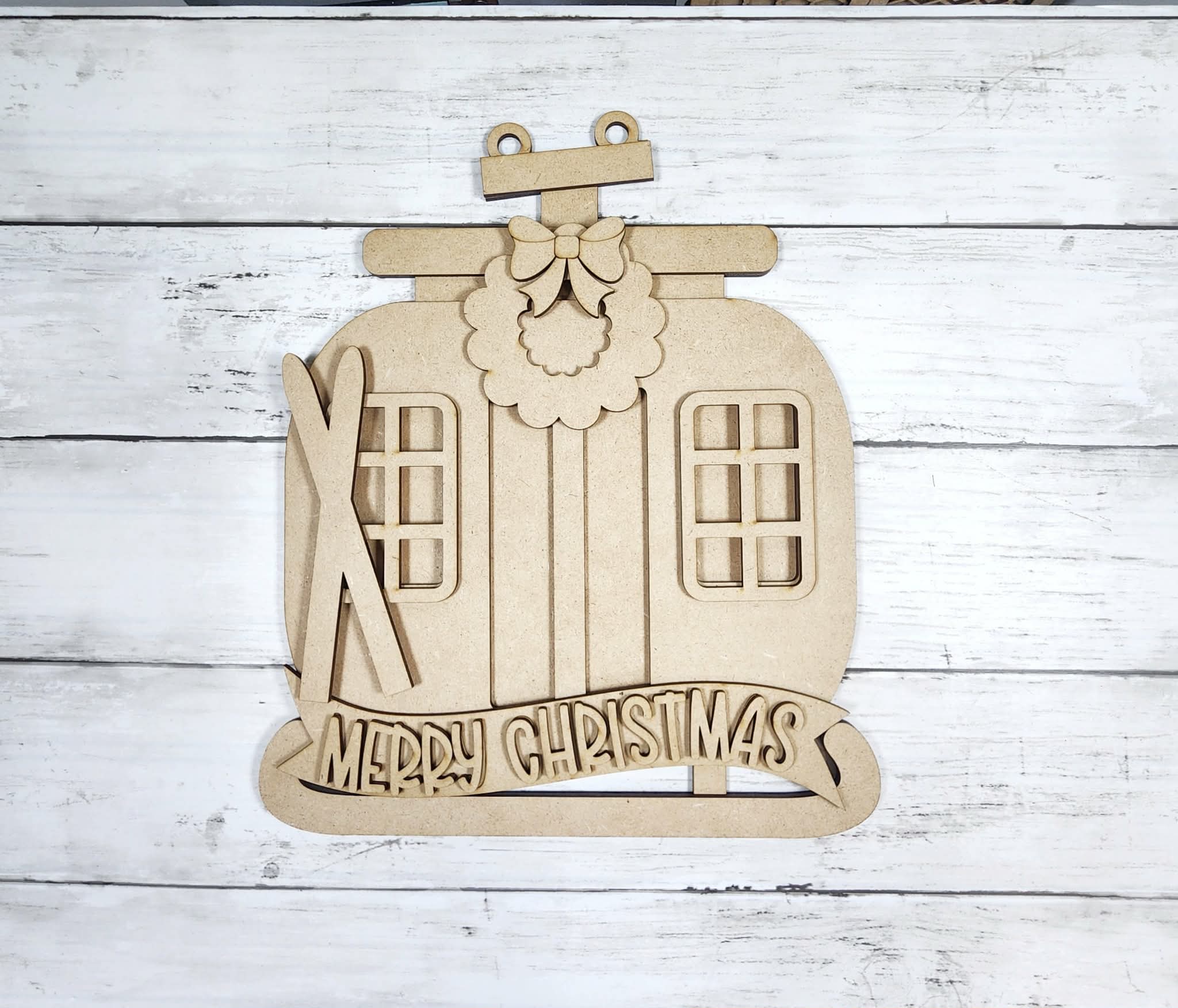 Ski Lodge Gondola Door Hanger DIY Kit — Merry Christmas Gondola