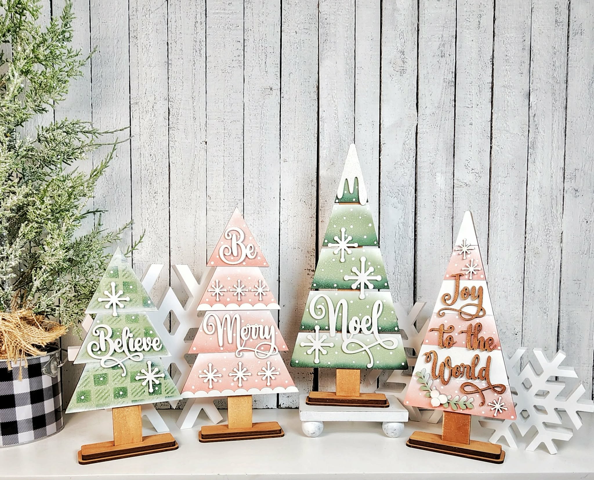Classic Christmas Tree Shelf Sitter Bundle DIY Kit — Set of 4