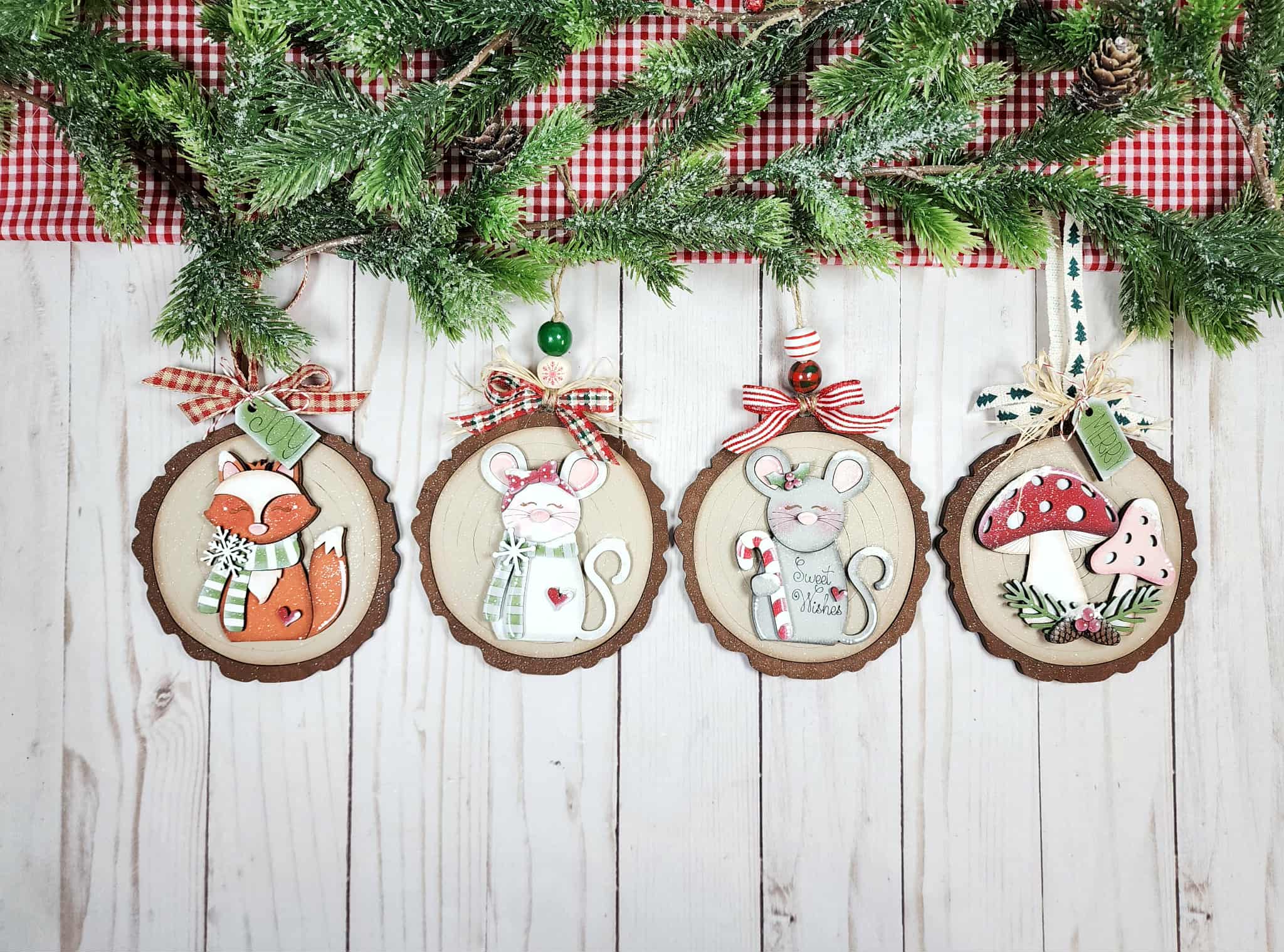 Forest Friends Ornament DIY Kit — Wood Slice Christmas Ornament