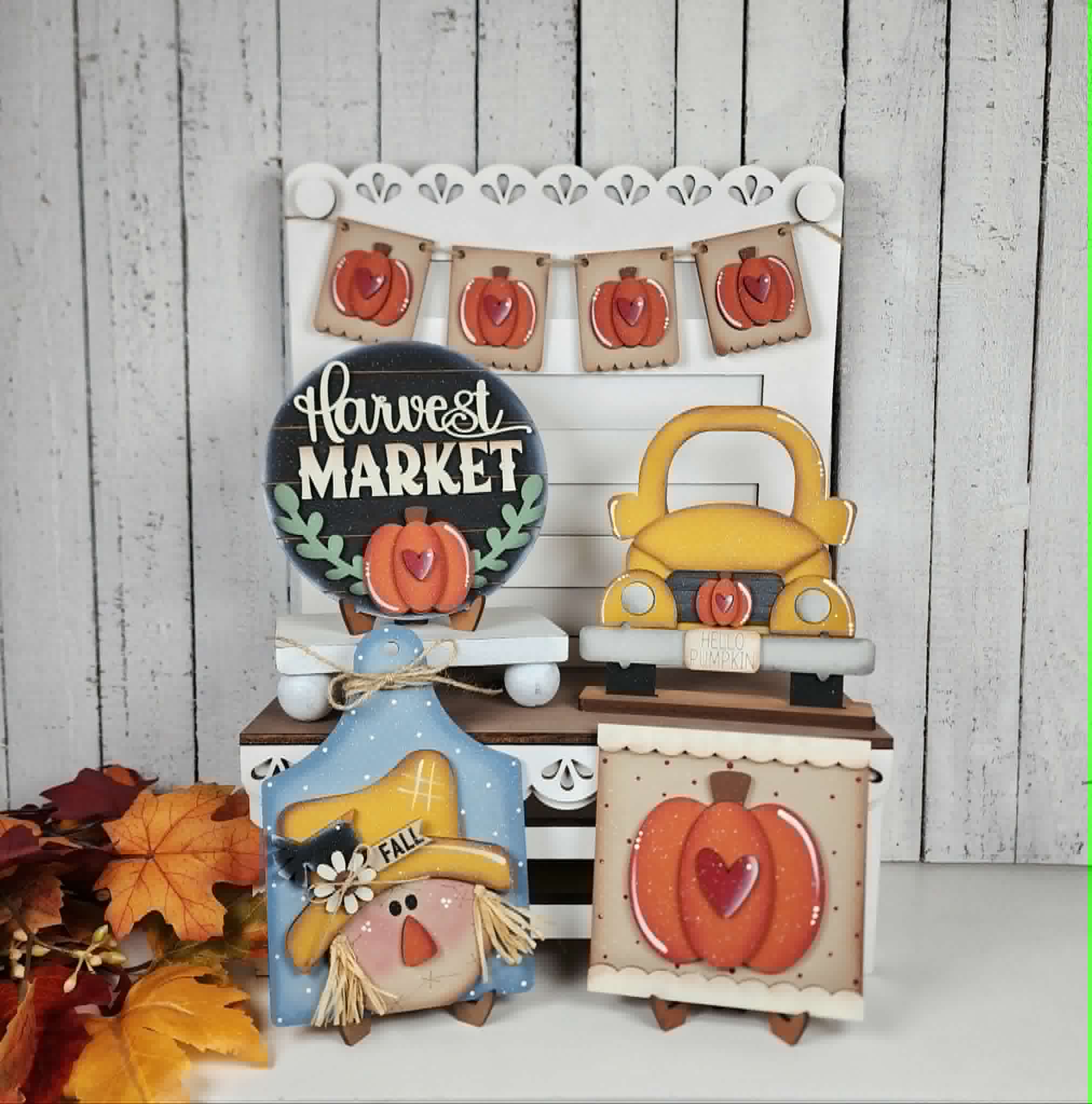 Fall Harvest Market Bench Vignette Set DIY Kit — Bench Series