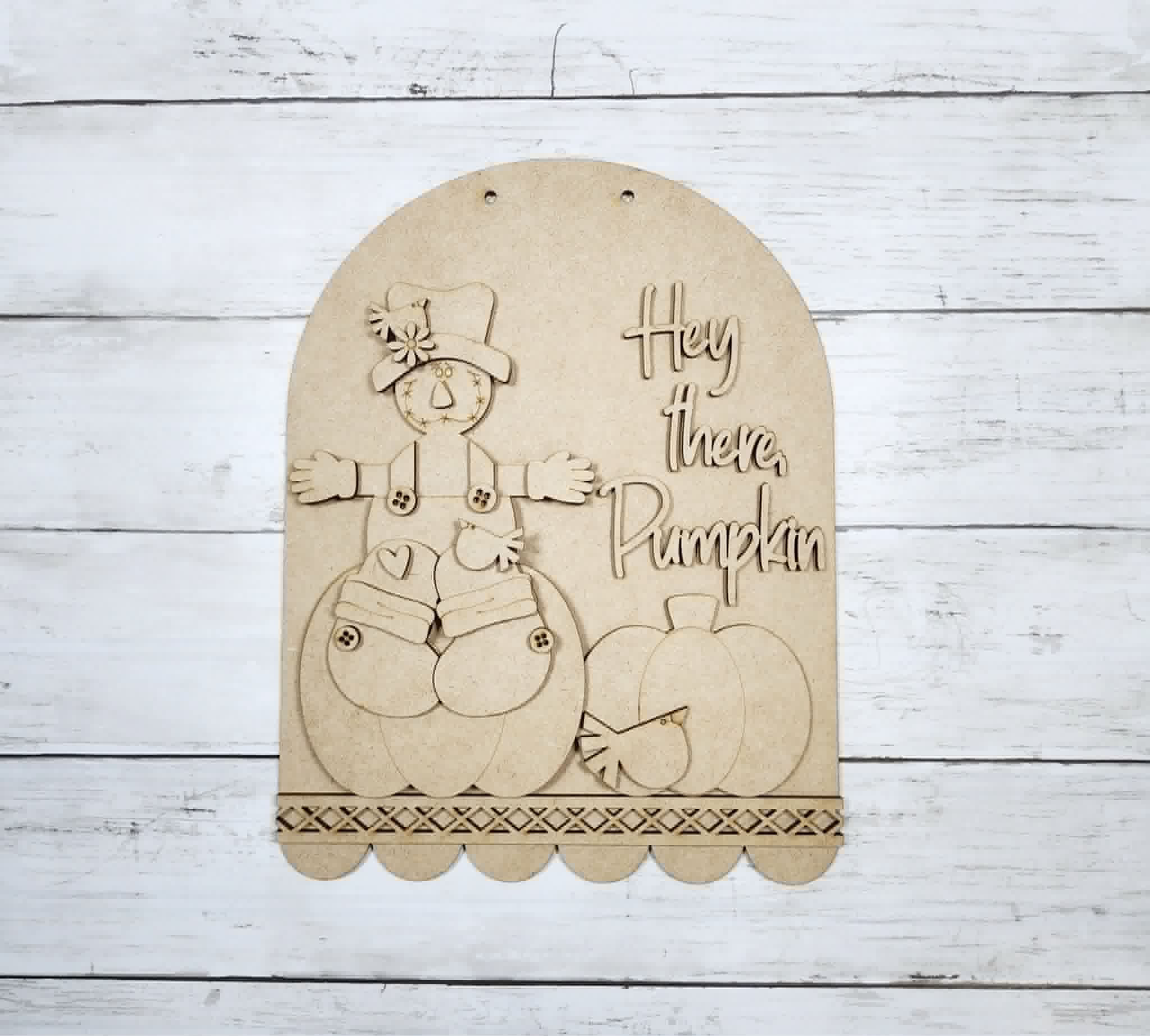 Hey There Pumpkin Scarecrow Door Hanger DIY Kit