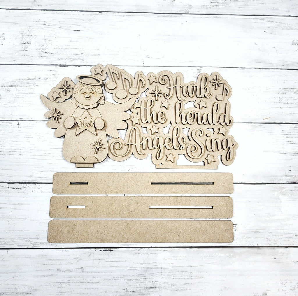 Hark the Herald Angels Sing Word Art DIY Kit — Angel Christmas Sign