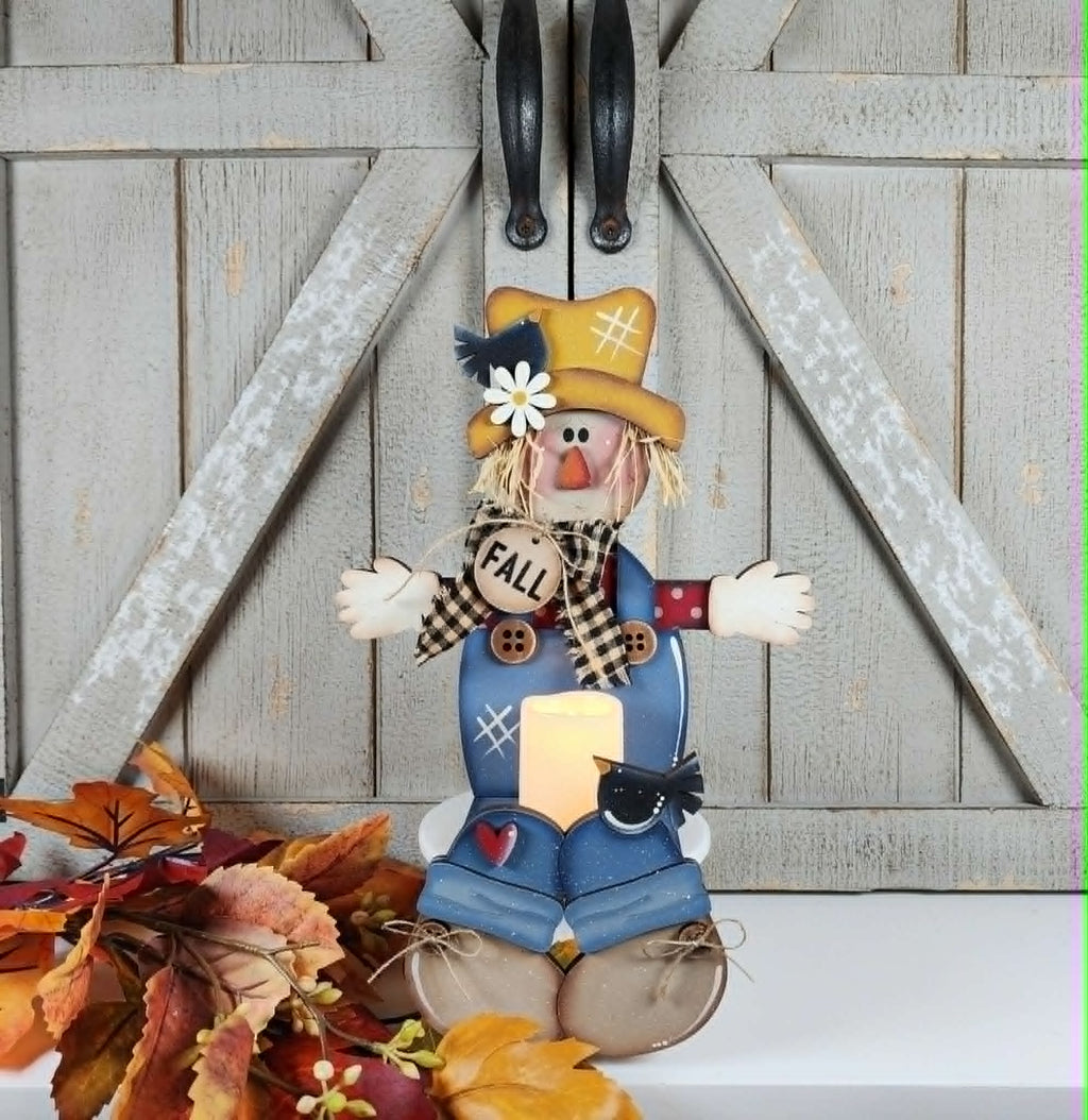 Fall Scarecrow Tea Light Holder Shelf Sitter DIY Kit
