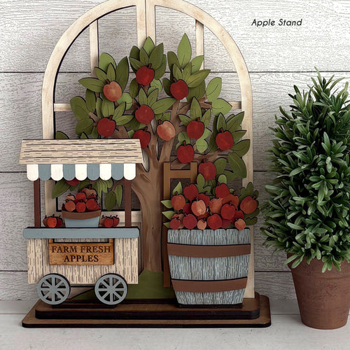  DIY layered wood interchangeable arched doorway insert with Apple Stand