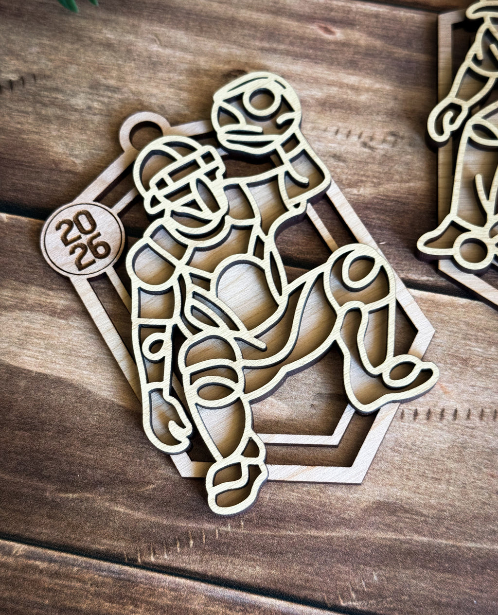 Men's Baseball Line Art Ornament