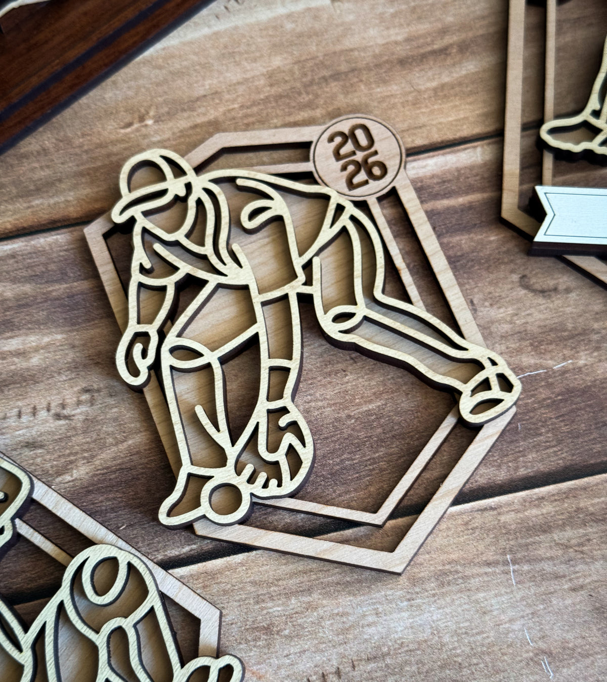 Men's Baseball Line Art Ornament