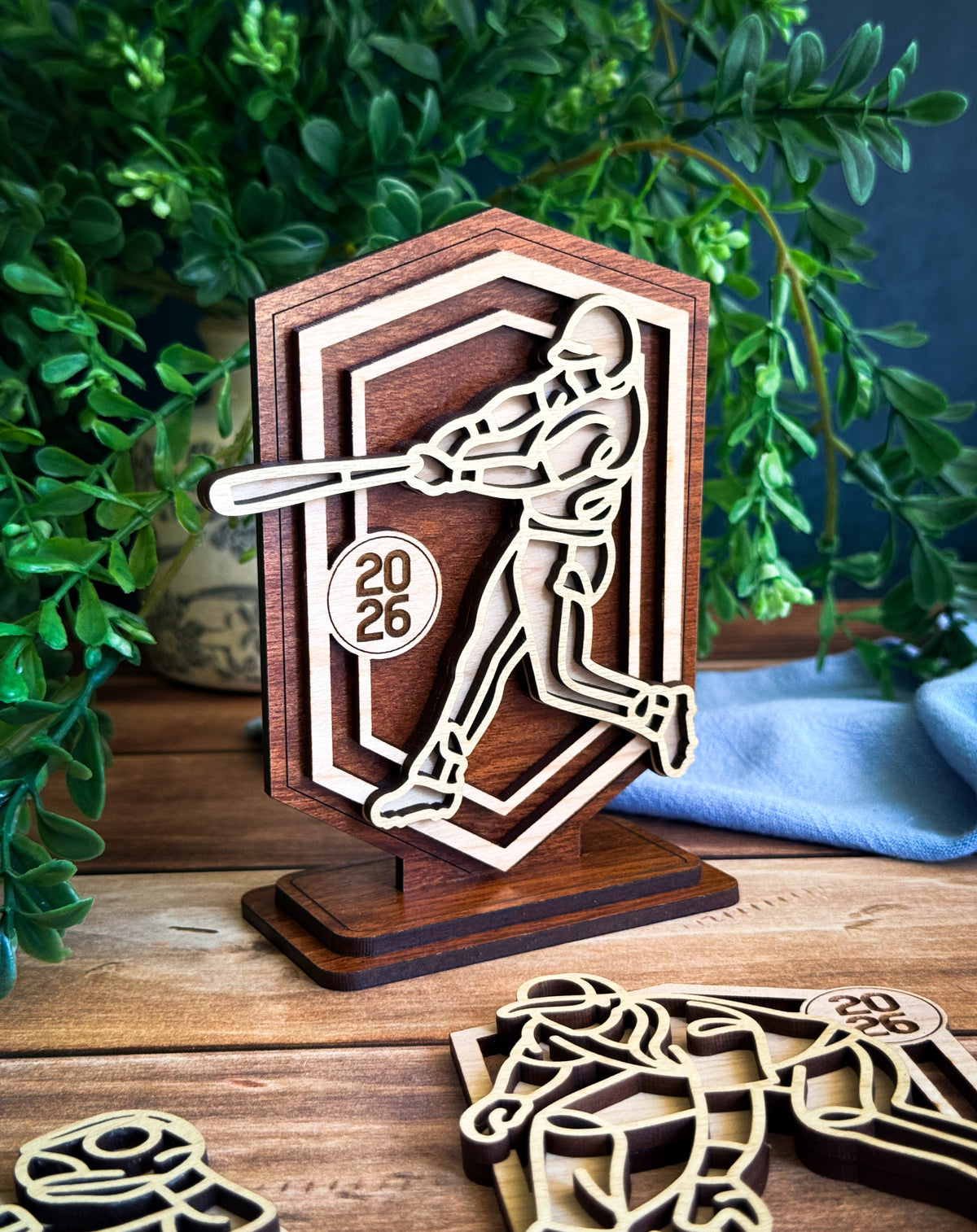 Men's Baseball Line Art Ornament
