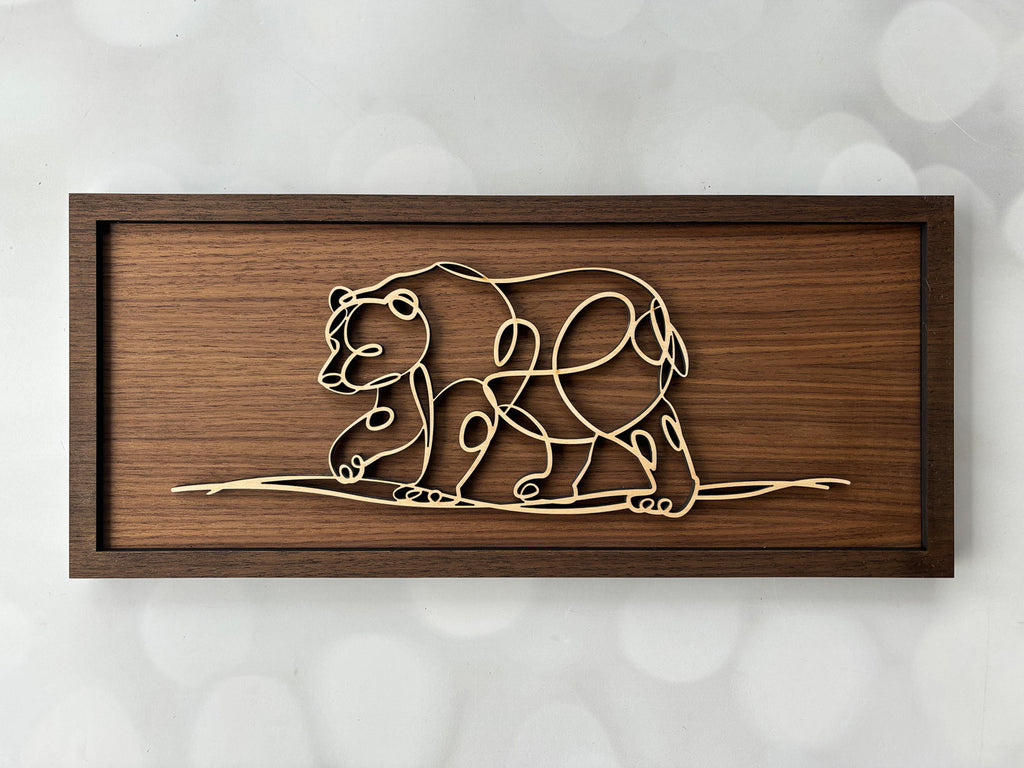 Bear Continuous Line Wall Art