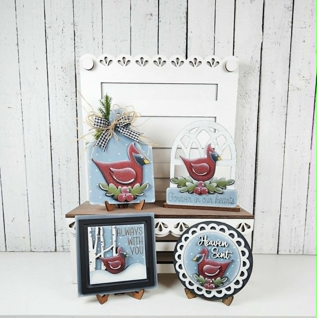 Cardinal Tiered Tray Set DIY Kit — Memorial Cardinal Collection