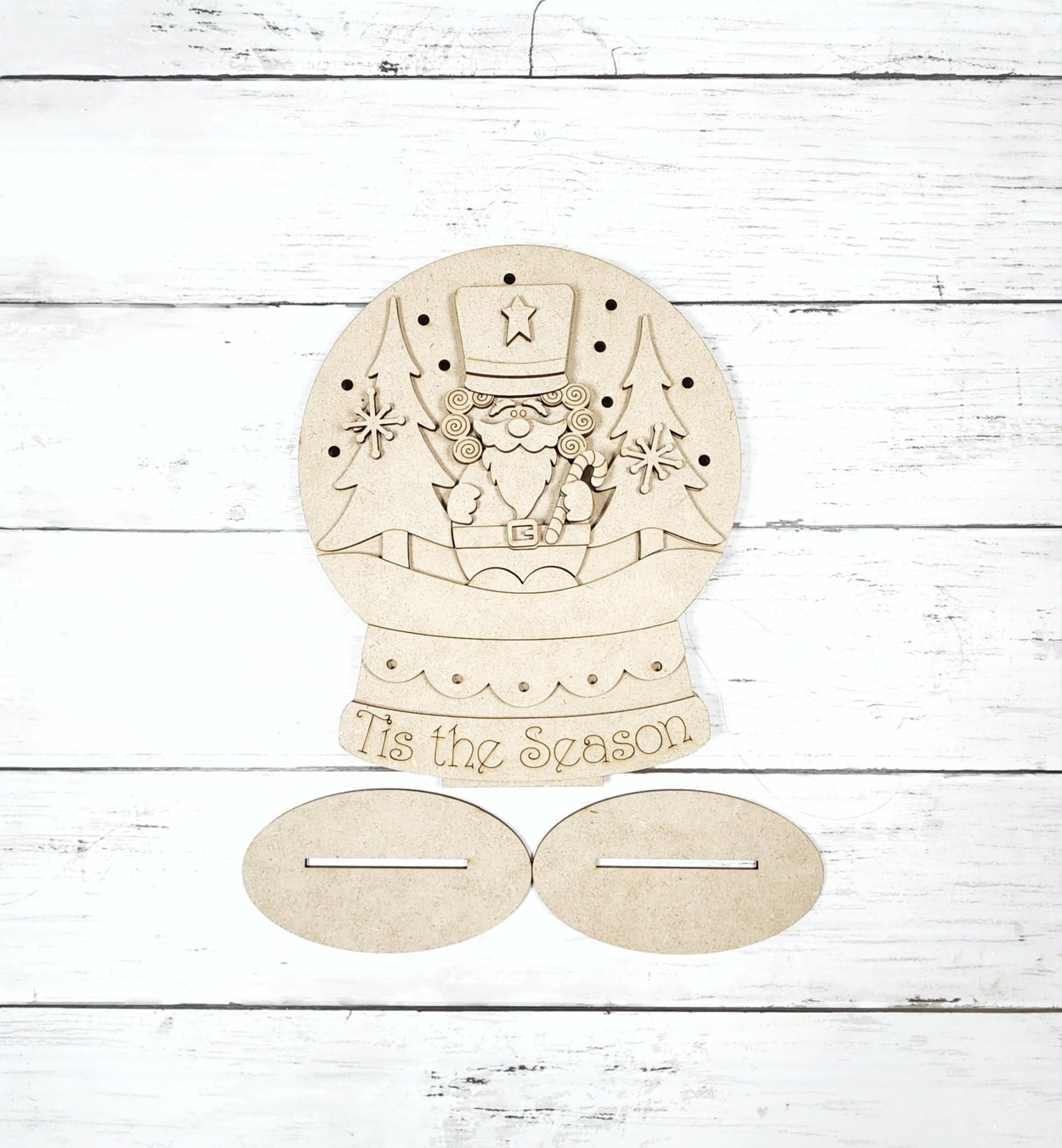 Nutcracker Snow Globe Lighted Shelf Sitter DIY Kit — Tis the Season