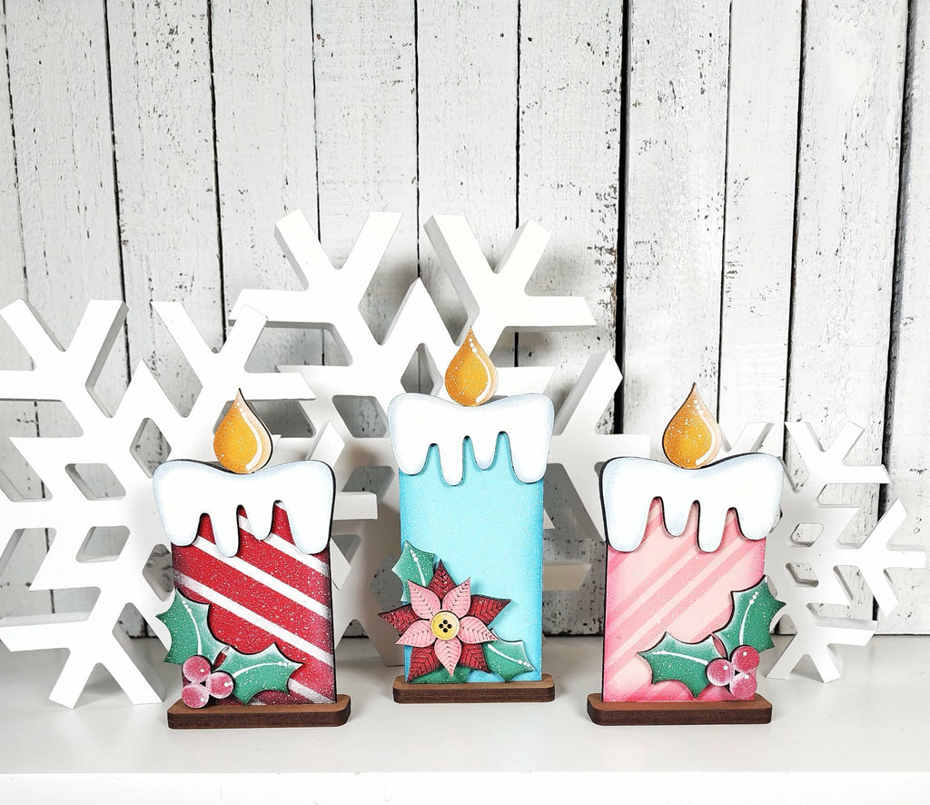 Christmas Candle Shelf Sitter Set DIY Kit — Set of 3