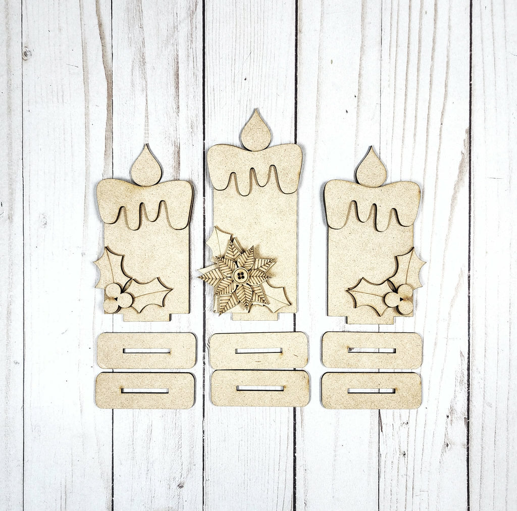 Christmas Candle Shelf Sitter Set DIY Kit — Set of 3