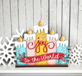 Joy to the World Lighted Candle Shelf Sitter DIY Kit