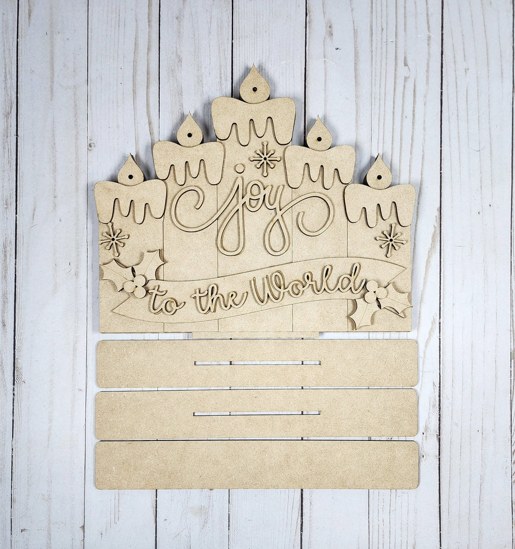 Joy to the World Lighted Candle Shelf Sitter DIY Kit