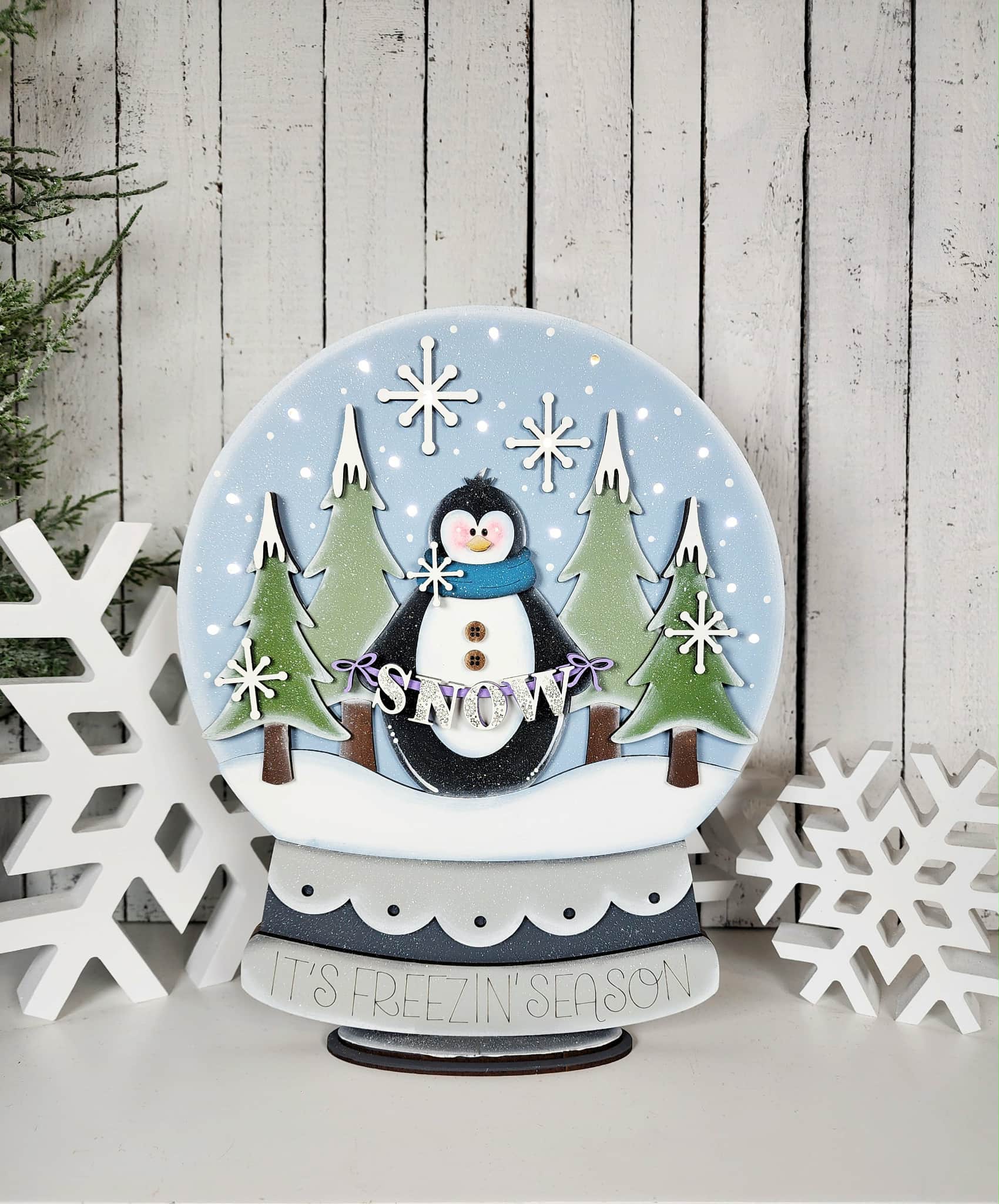 enguin Snow Globe Lighted Home Accent DIY Kit — It's Freezin' Season