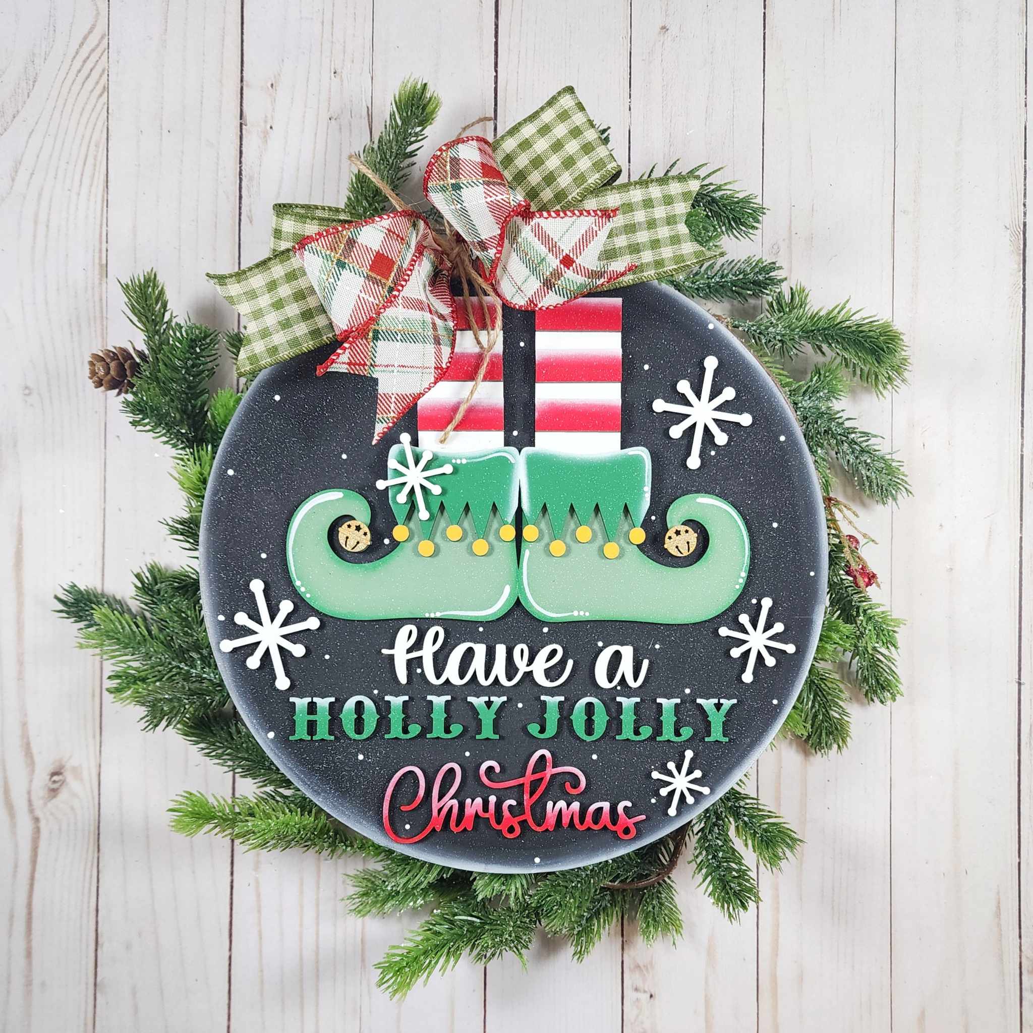 Holly Jolly Christmas Elf Door Hanger DIY Kit