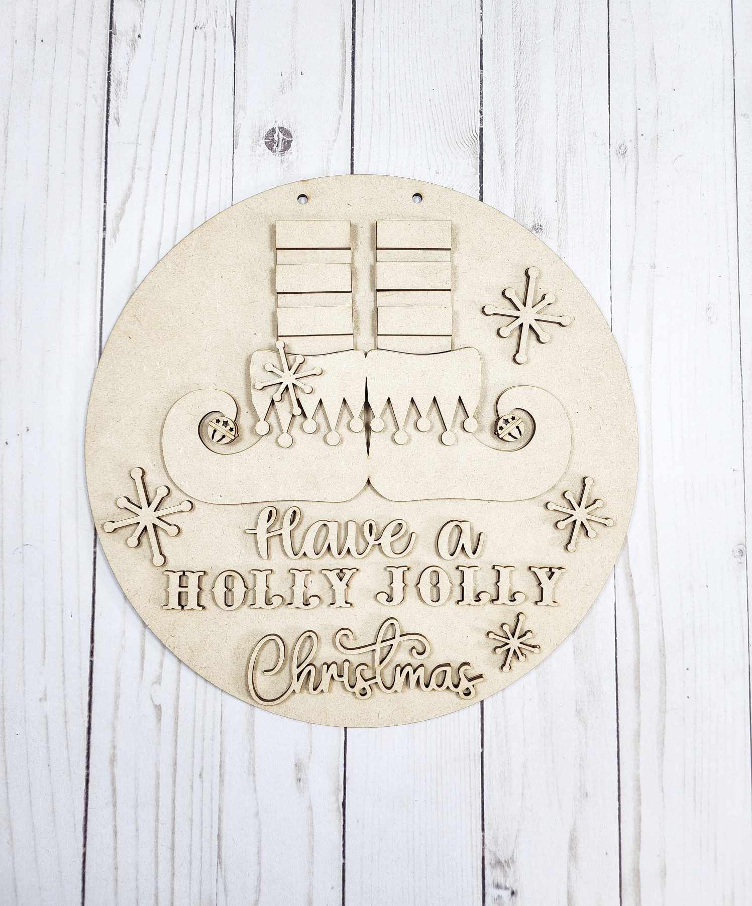 Holly Jolly Christmas Elf Door Hanger DIY Kit