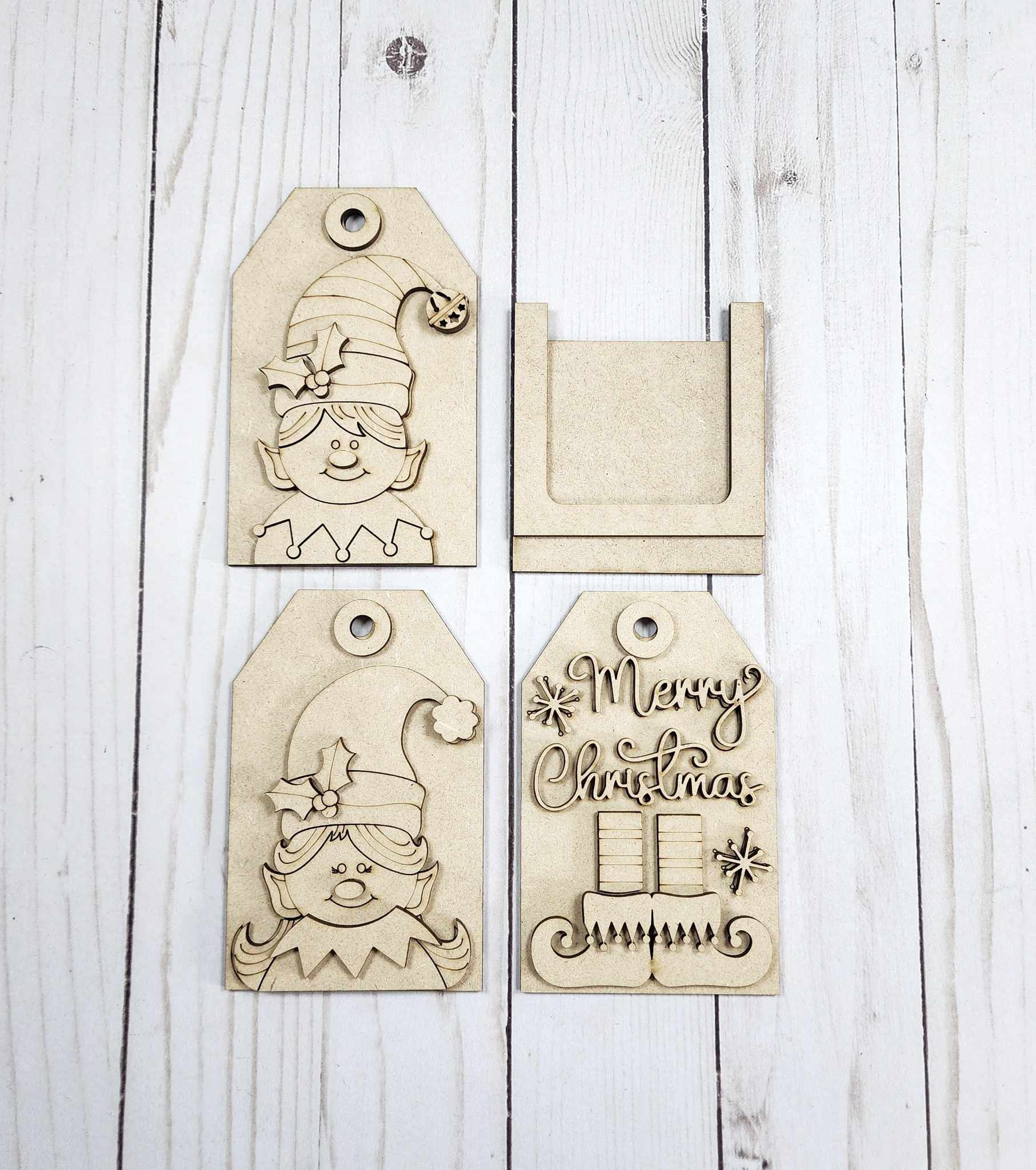 Elf Tag Ornament Set DIY Kit — Gift Card Holders