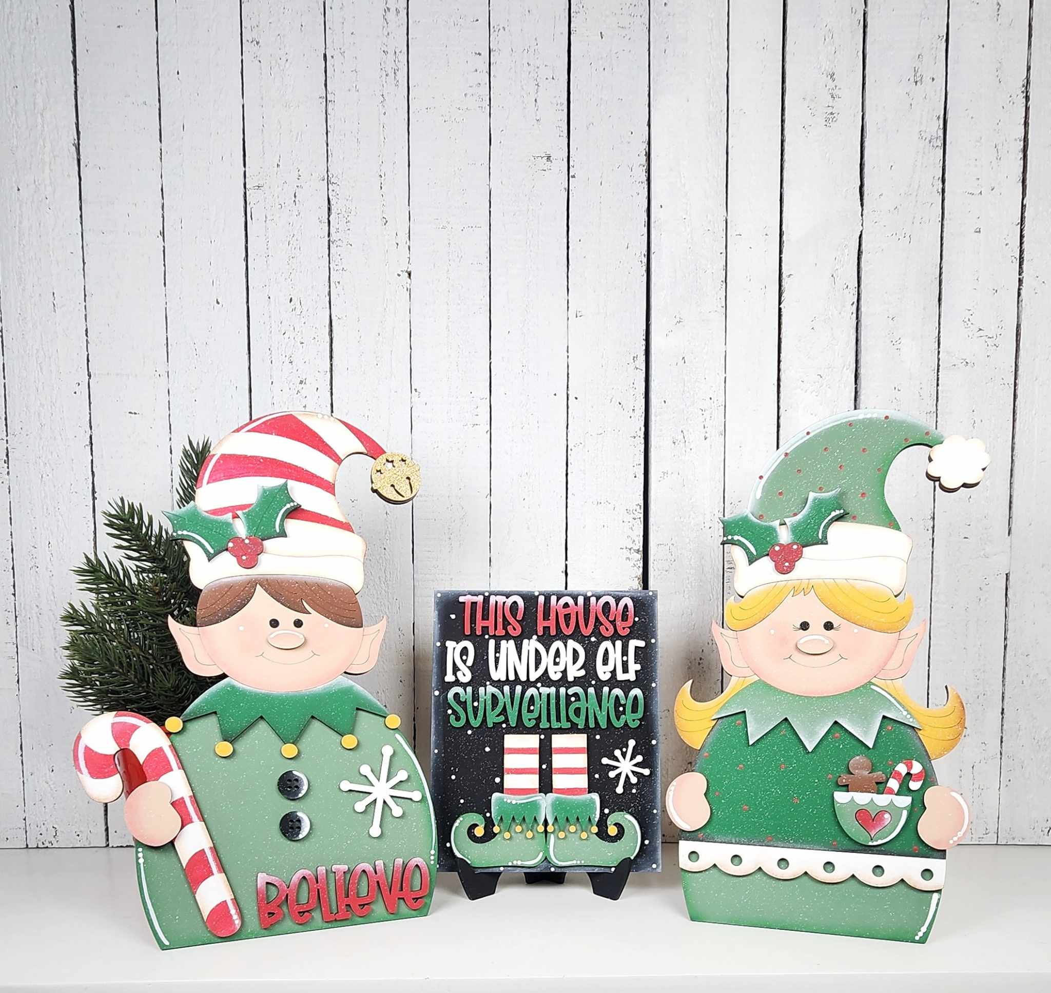 Elf Shelf Sitter Bundle DIY Kit — Boy, Girl & Surveillance Sign