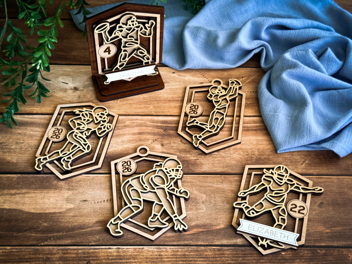 Football Line Art Ornament