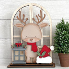 Insert for Arched Doorway interchangeable with Reindeer, Santa hat and langern