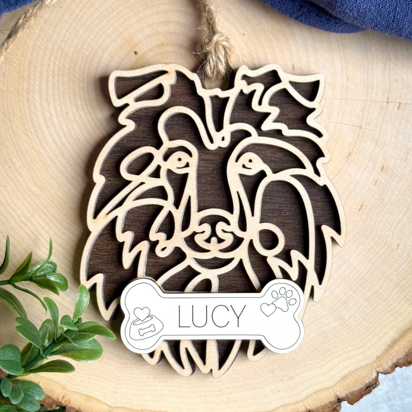 Rough Collie Tipped Ornament