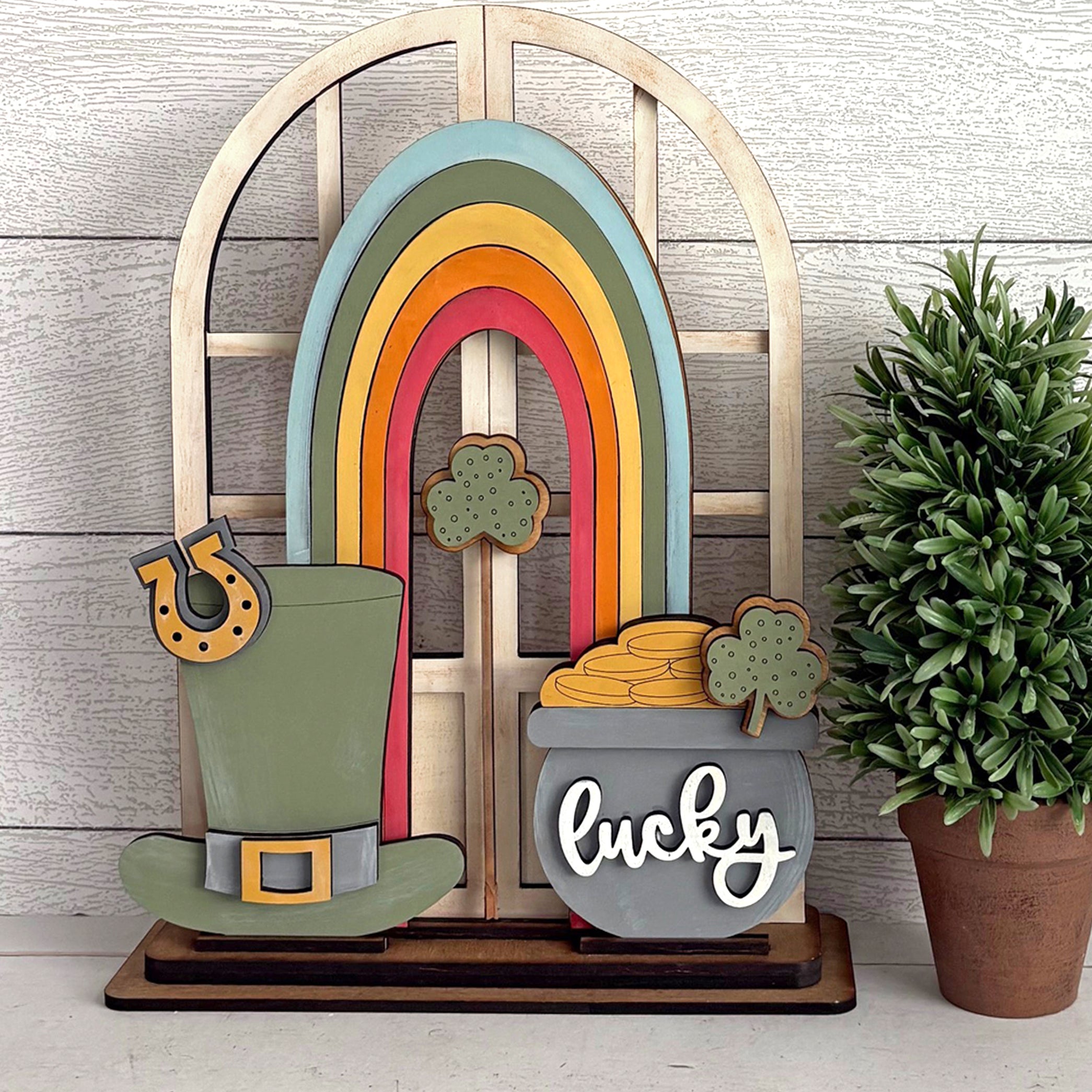 Arched Doorway Interchangeable - St. Patrick's Day Rainbow