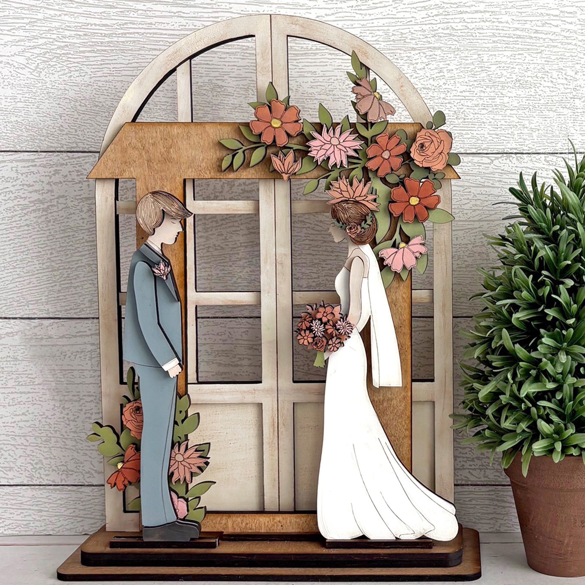 Insert for Arched Doorway interchangeable with bride, groom and flowers
