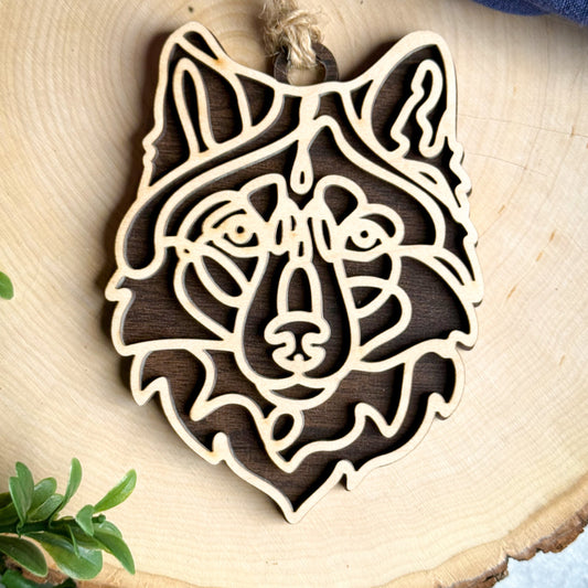 Wolf Dog Ornament