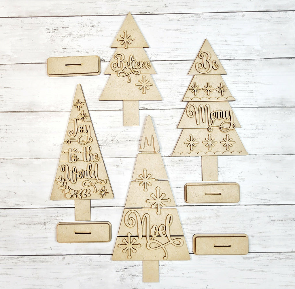 Classic Christmas Tree Shelf Sitter Bundle DIY Kit — Set of 4