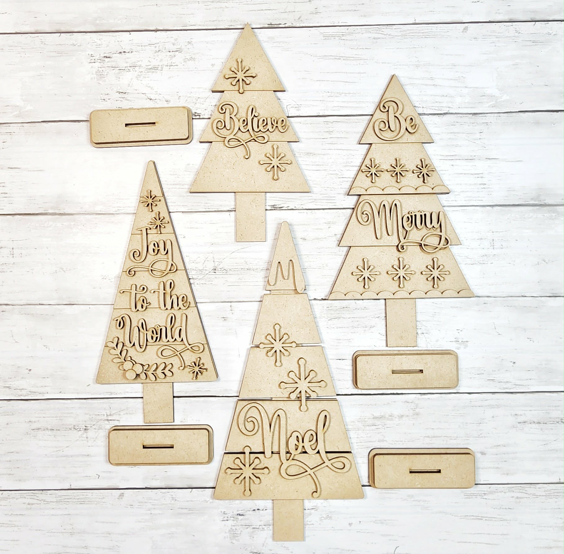 Classic Christmas Tree Shelf Sitter Bundle DIY Kit — Set of 4