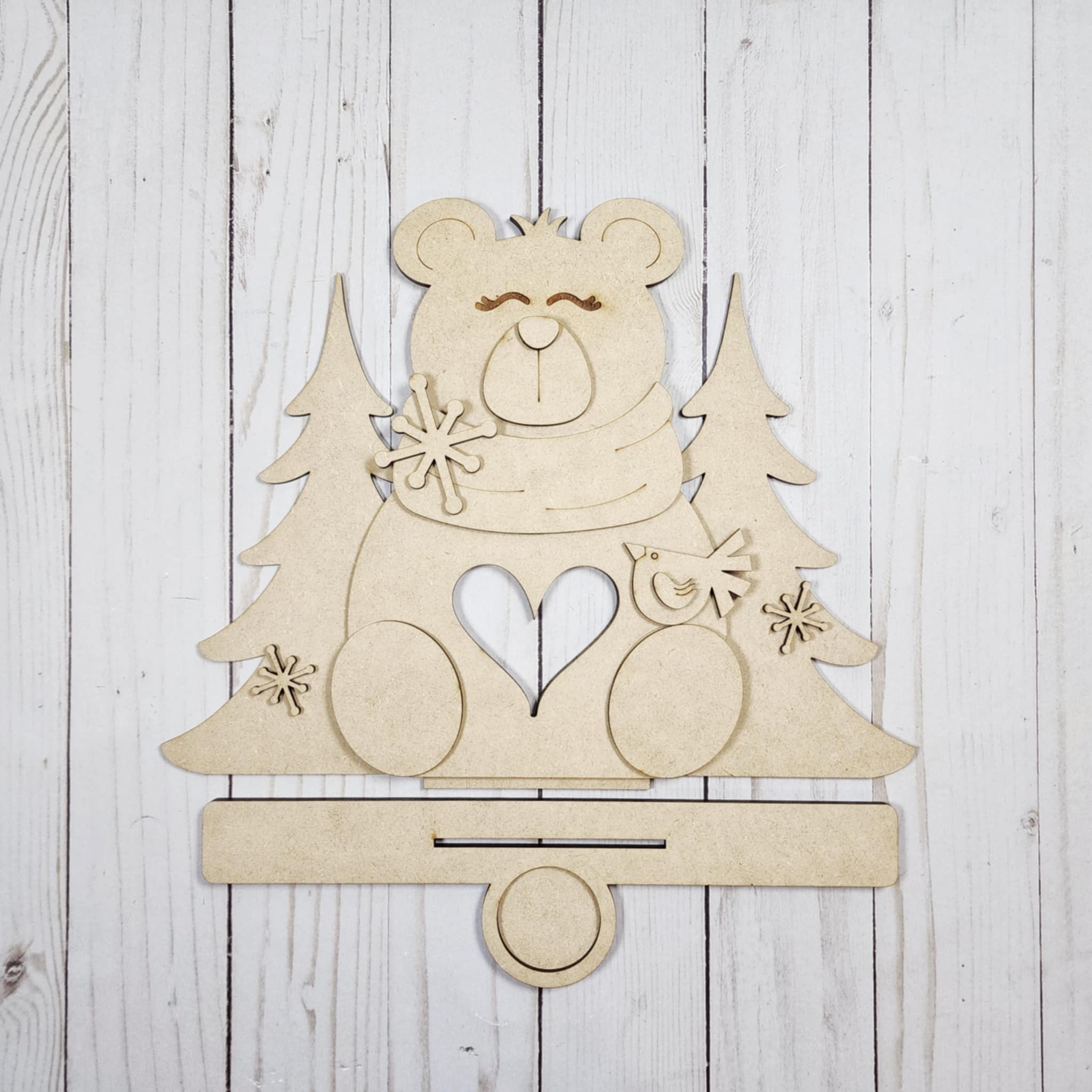 Polar Bear Tea Light Holder DIY Kit — Winter Scene with Cardinal