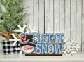 Let It Snow Word Art DIY Kit — Snowman Winter Shelf Sign